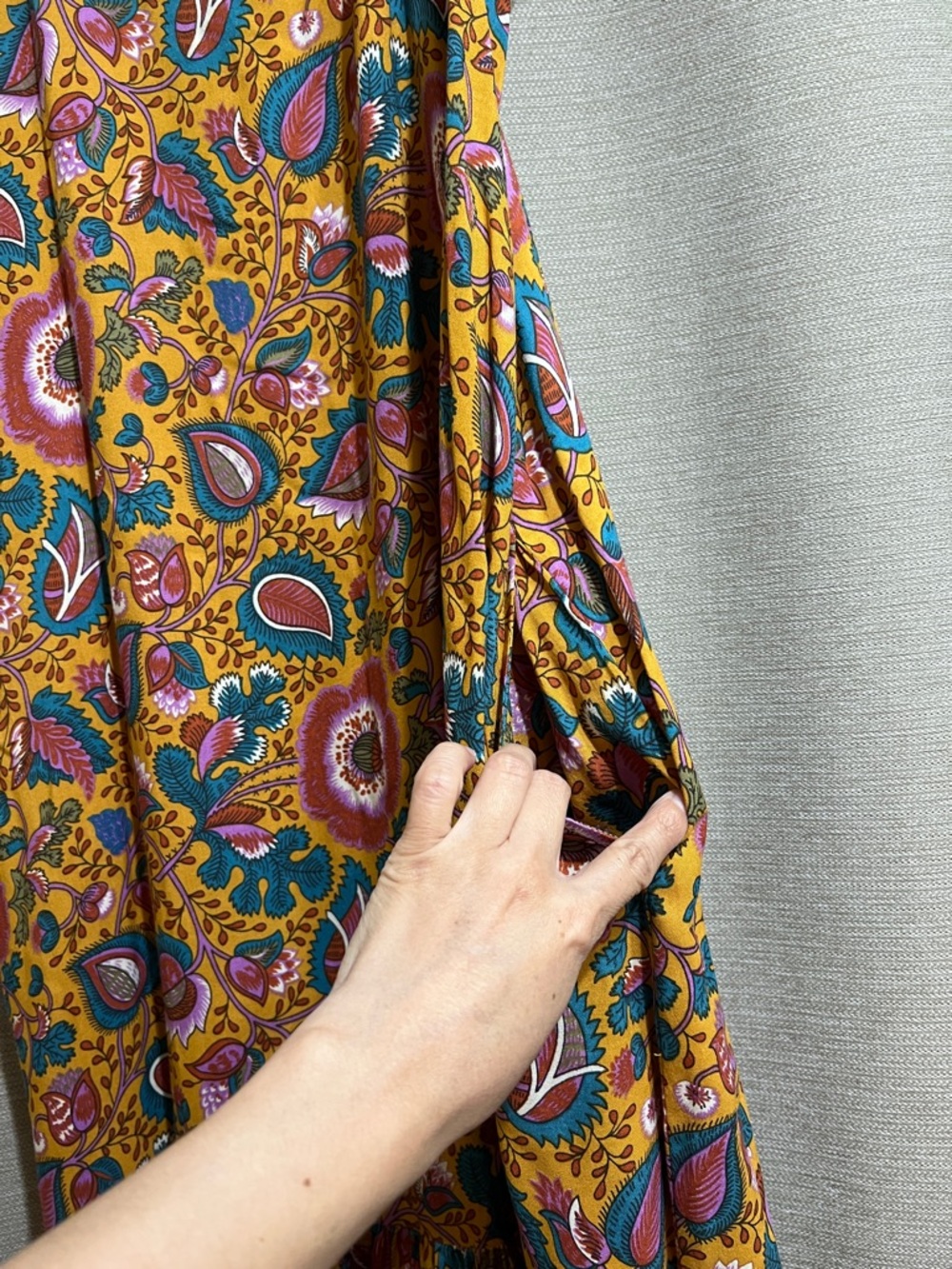 House of Harlow 1960 x Nicole Richie Floral Bohemian Ruffle Maxi Dress Pockets - Picture 5 of 10